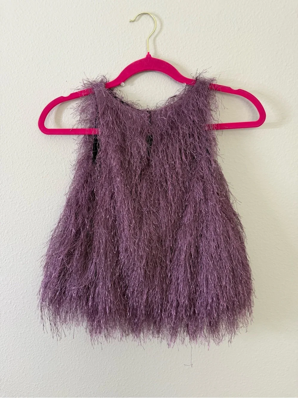 Zara Purple Fuzzy Fringe Crop Top - Picture 4 of 4